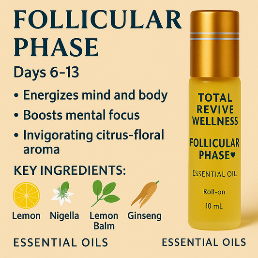 Follicular Phase Essential Oil | Boost Energy, Focus & Clarity | Total Revive Wellness