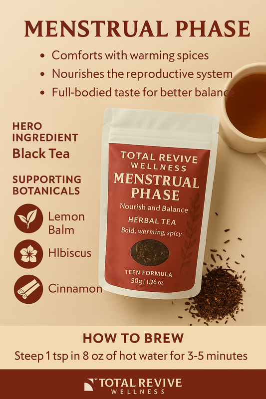 Menstrual Phase Tea | Comforting & Rejuvenating Blend | Total Revive Wellness